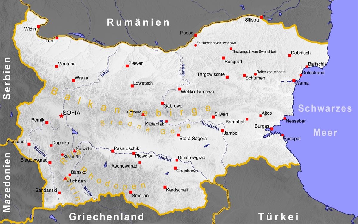 Bulgaria thành phố bản đồ