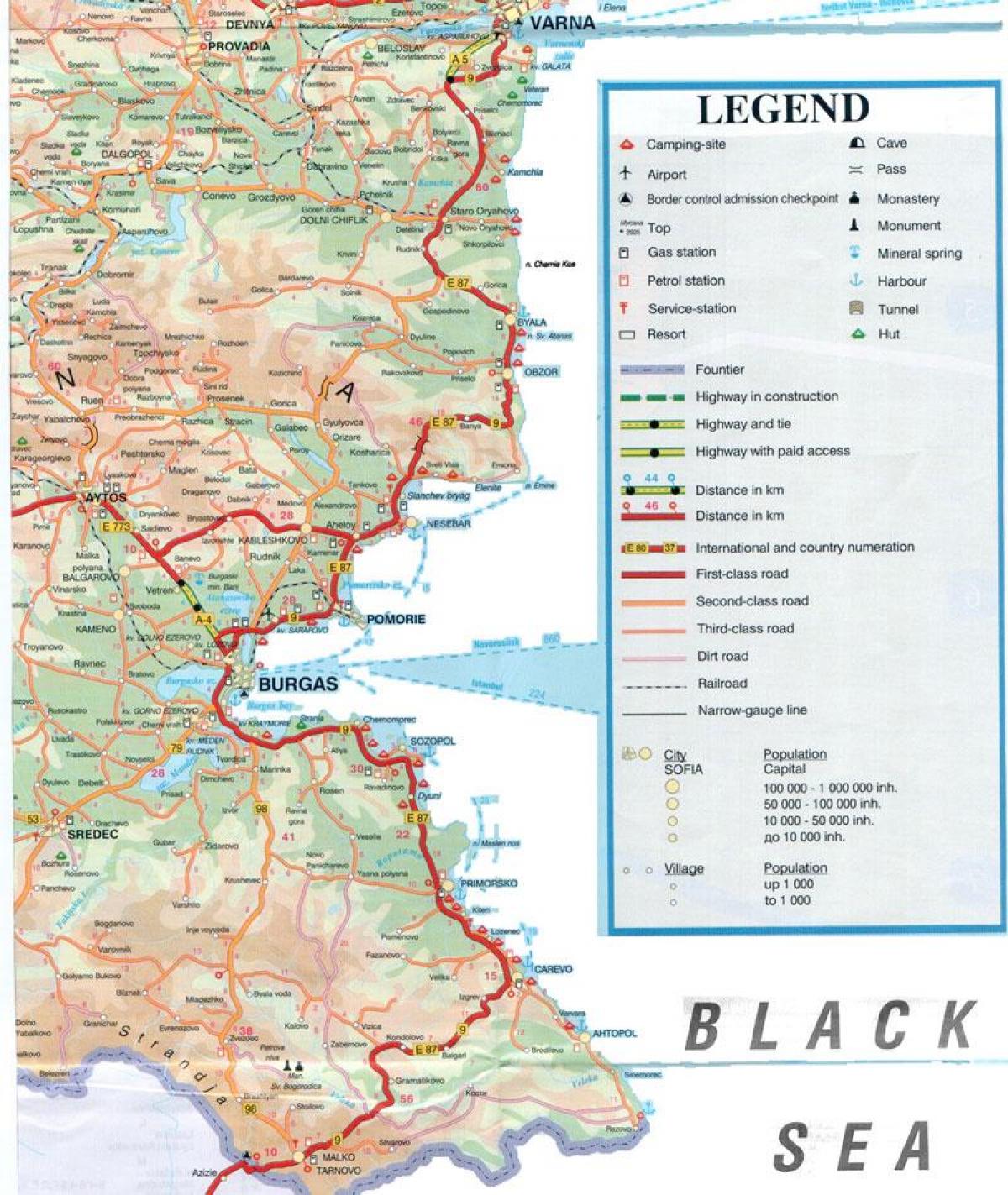 Bungari bờ biển đen bản đồ