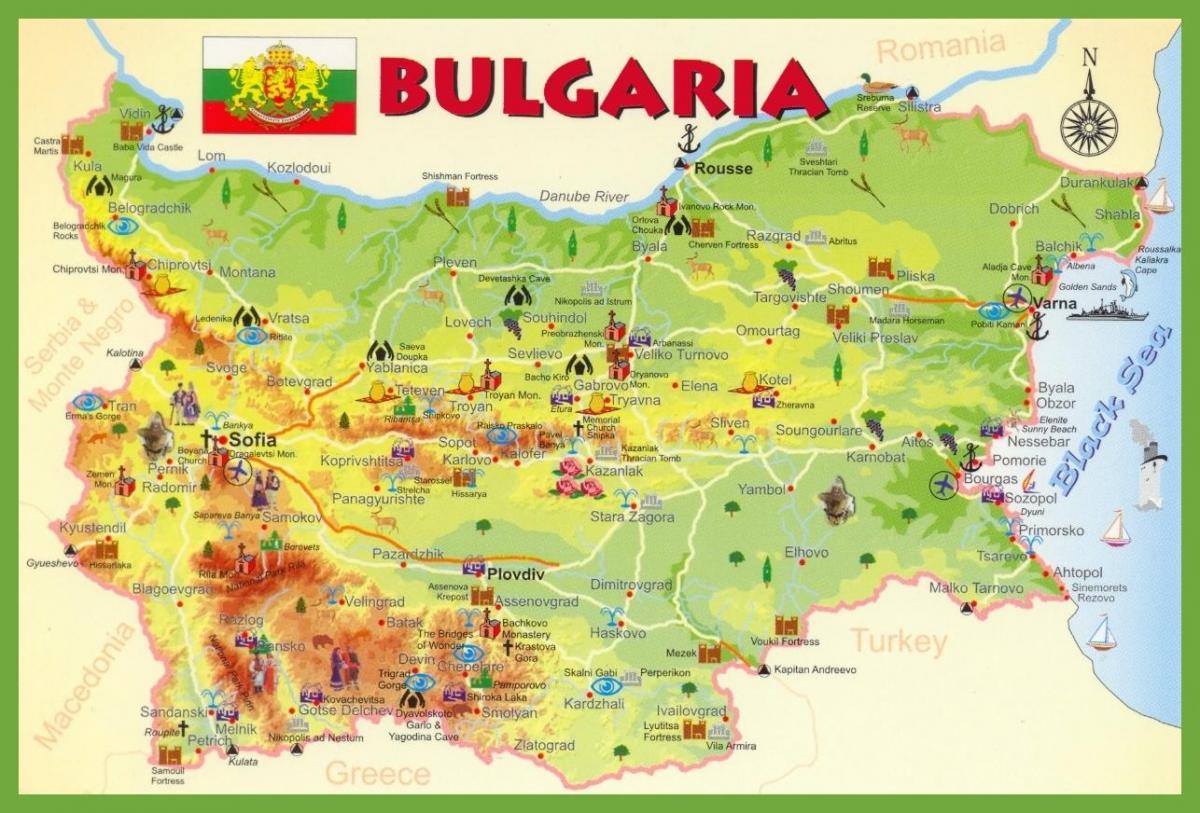 Bulgaria ngắm cảnh bản đồ