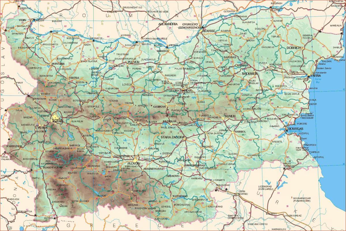 Bulgaria đường bản đồ