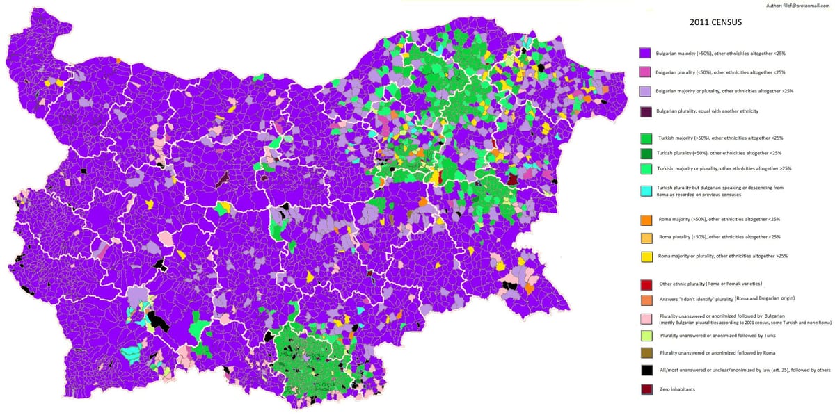 bản đồ của dân tộc, Bulgaria