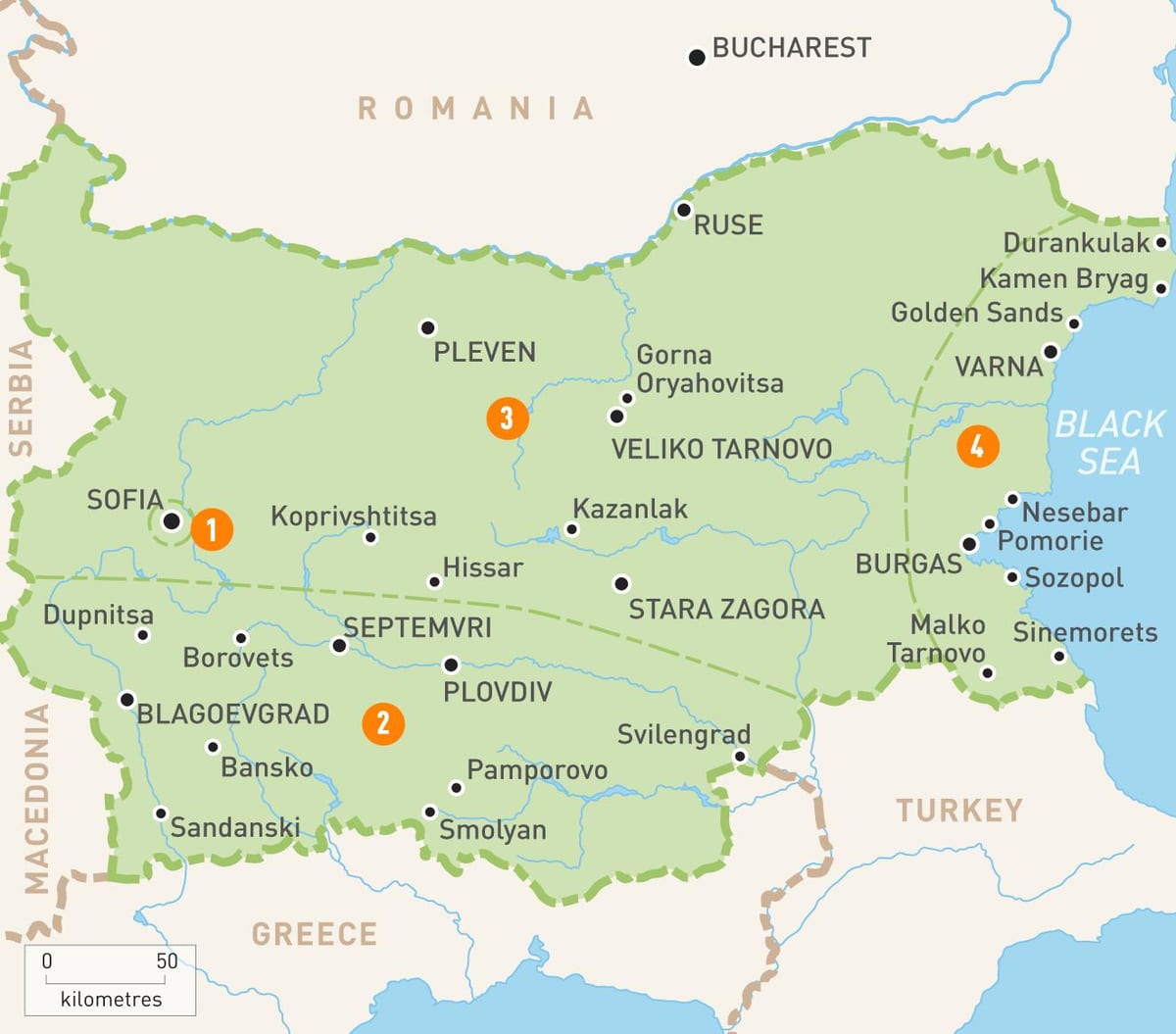 Bulgaria khu vực bản đồ