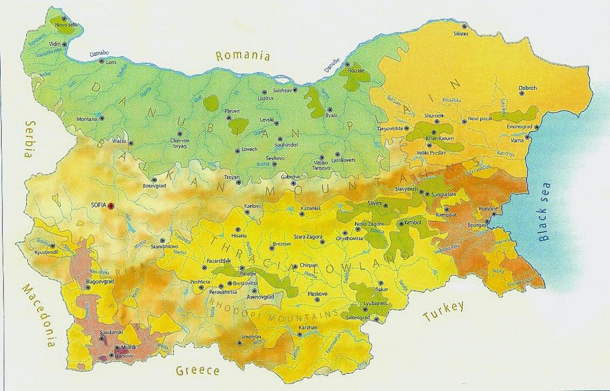bản đồ của Bulgaria khí hậu