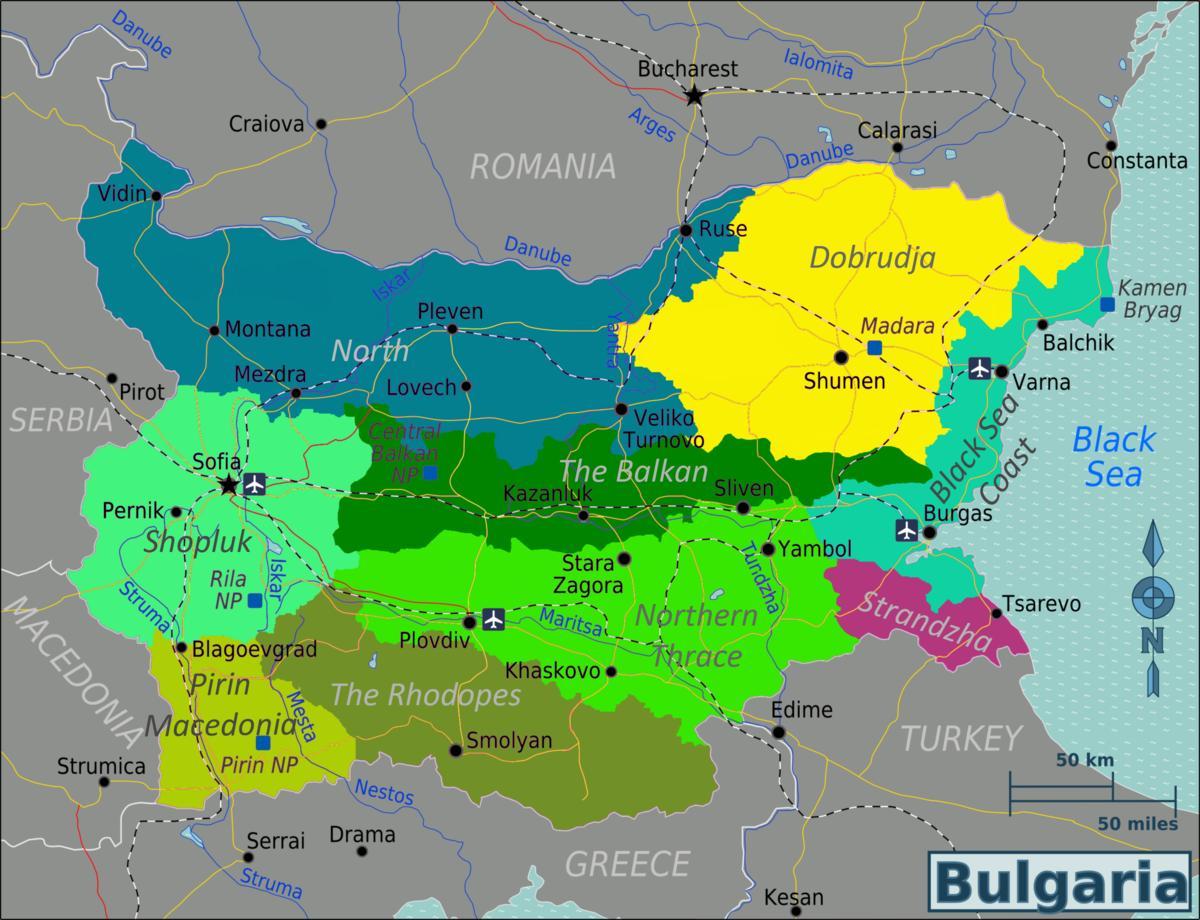 bản đồ của Bulgaria sân bay