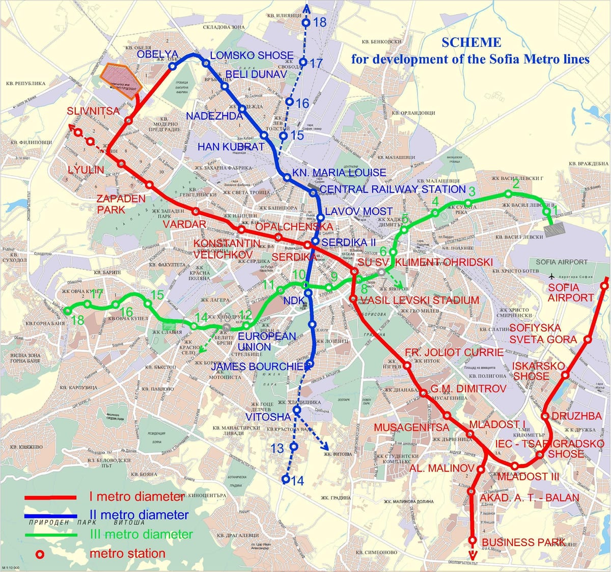 bản đồ của Bulgaria metro