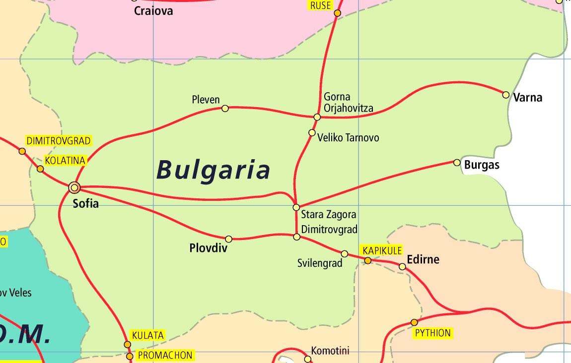 Bulgaria đào tạo bản đồ