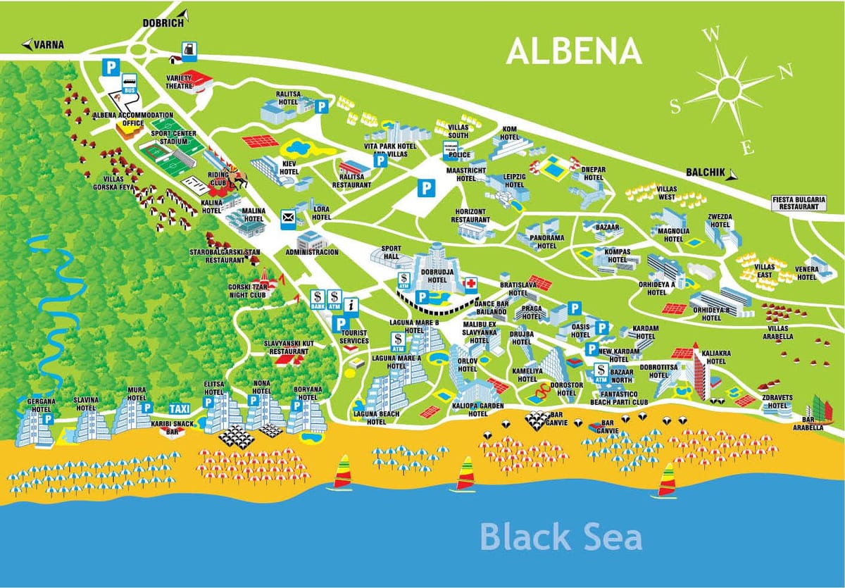 bản đồ golden sands Bulgaria