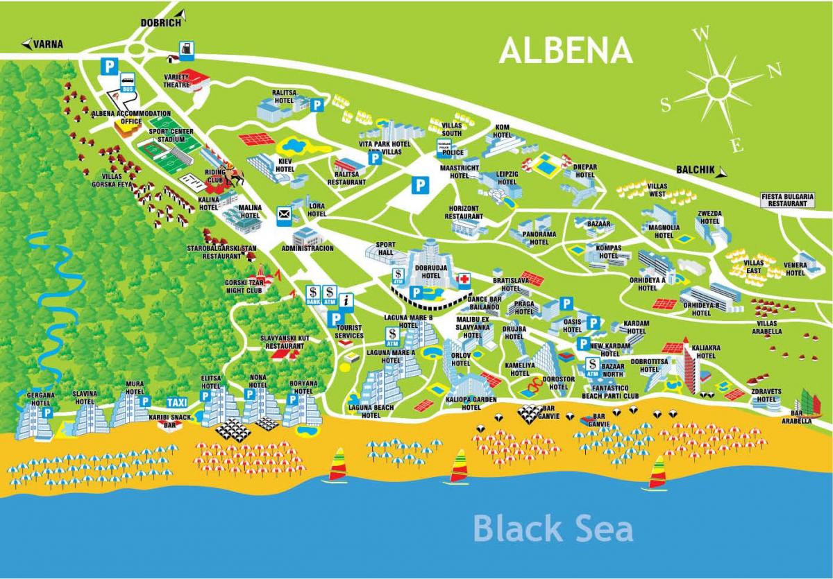 bản đồ golden sands Bulgaria