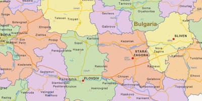 Bản đồ của Bulgaria chính trị