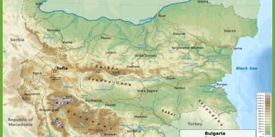 Bulgaria bản đồ địa hình