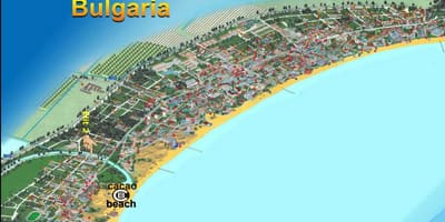 Bản đồ của cacao bãi biển, Bulgaria