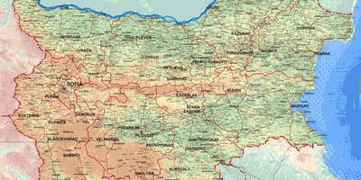 Bản đồ của bản đồ chi tiết của Bulgaria
