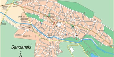Bản đồ của sandanski Bulgaria